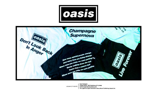 オアシス Oasis のリリックをプリントしたtシャツをセレクトショップ アダム エ ロペ が別注 Tower Records Online